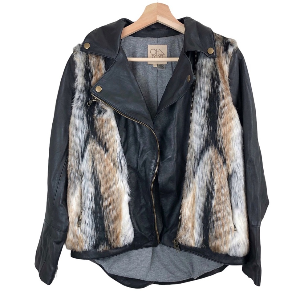 Chaser | Leather & Faux Fur Moto Jacket